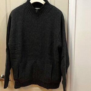 L.L. Bean Men's Size XXL 80% Lambswool/20% Nylon Full Zip Sweater. Grey.
